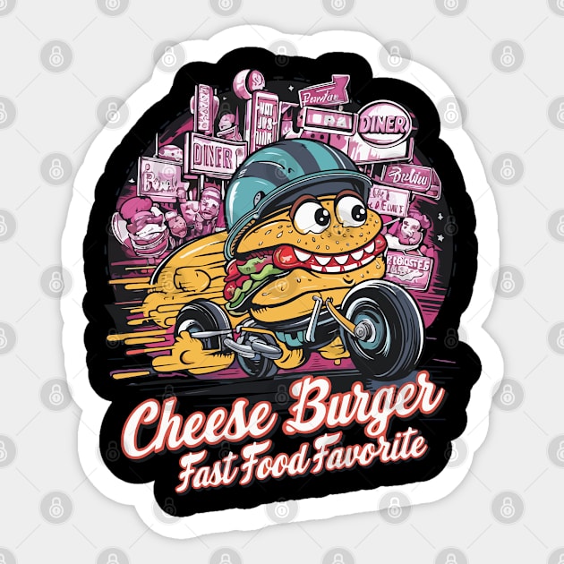 Cheese Burger Fast Food Favorite Sticker by Moulezitouna